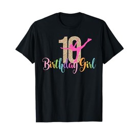 10th Birthday Ice Skating Figure Skater Ten 10 Double Digits T-Shirt
