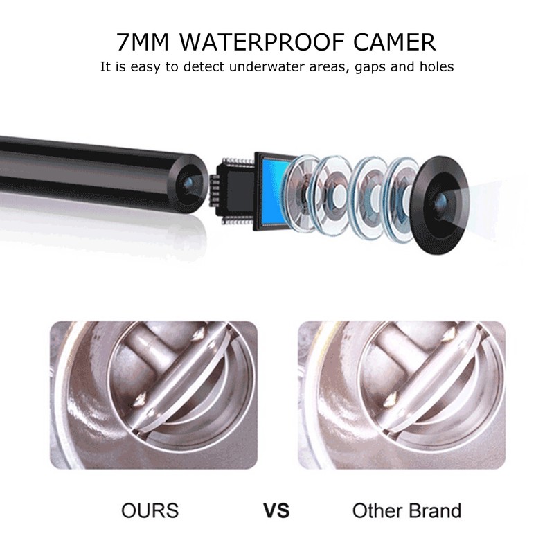 6LED Stepless Dimming Endoscope Camera 7mm High Definition Pipeline Machinery
