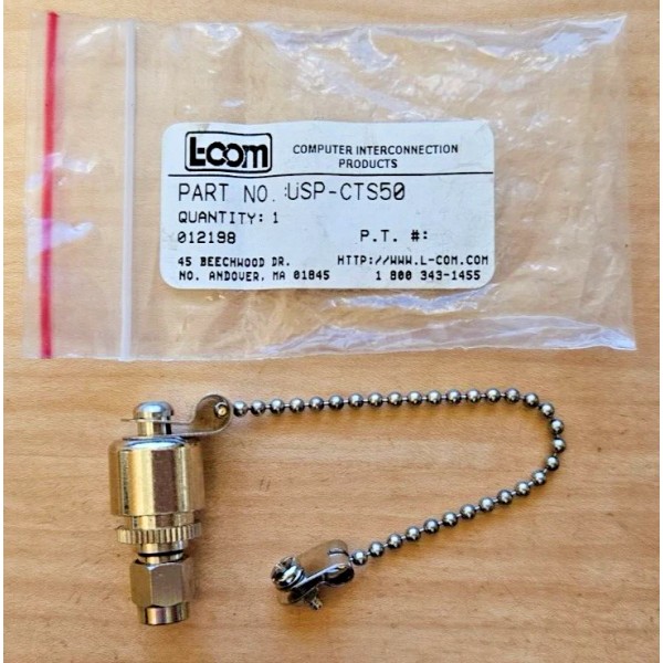 L-COM USP-CTS50 SMA(m) 50 Ohm RF Coaxial Termination with Chain