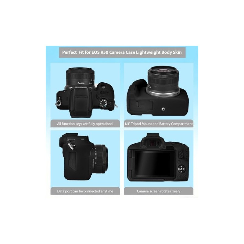 Funda para cámara Canon EOS R50, funda protectora de silicona