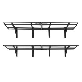 2-Tier Heavy Duty Steel Wall Mounted Garage Shelving 4 Pack 2 X 3 ft Unit 24 X 72 Inch Floating Storage 2 X 3 ft Per ShelfDefault: Default