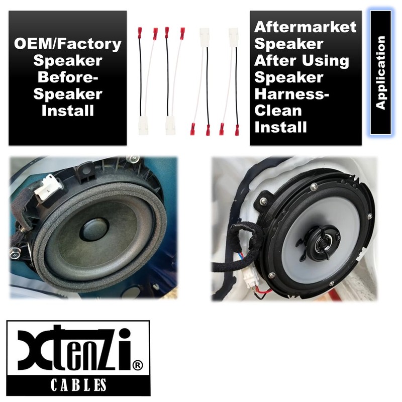 Xtenzi 2 Pair Car Speaker Harness Set Compatible with Chrysler,