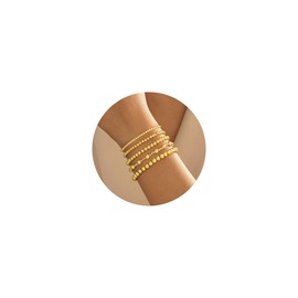 Turandoss Gold Bracelets for Women Trendy - 5PCS Gold Pearl Beaded Heart Bracelet for Women, Layered Stackable Jewelry, Birthday Gifts for Her