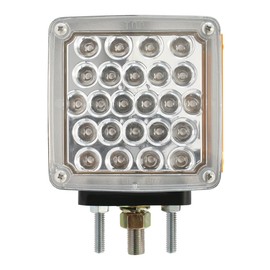 Grand General 77620 Amber/Amber 4.5" Pearl Square Double Face LED Pedestal Light (for Truck/SUV/RV/Vehicle/Trailer)