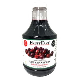 FruitFast Cranberry Juice Concentrate - (32 FL OZ) Unsweetened, 50 Brix Pure Concentrated Extract - 100% Cranberry, No Additives or Fillers