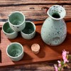 Large Sake 5-Piece Set, Durable Japanese Sake Ceramic Set Featuring