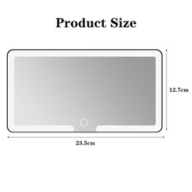 CEWROM Auto Kosmetikspiegel mit LED – Wiederaufladbarer Make-up Spiegel Sonnenblende Auto, 3 Lichtmodi, Kratzfest, 23,5x12,7 cm – Schminkspiegel für die meisten Autos