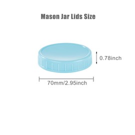 12PCS Colored Regular Mouth Plastic Mason Jar Lids with Airtight Ring for Regular Mouth Ball Mason/Canning Jars (Fit for 7cm/2.75inch Outter Diameter Mason Mouth)