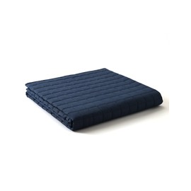 YnM Exclusive Weighted Blanket, Soothing Cotton, Smallest Compartments with Glass Beads, Bed Blanket for One Person of 140lbs, Ideal for Queen/King Bed (60x80 Inches, 15 Pounds, Navy)