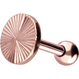 PIERCINGLINE Titanium Ear Piercing with Structure Piercing as Ear Stud, Helix or Tragus in 4 Stylish Colours, Titanium