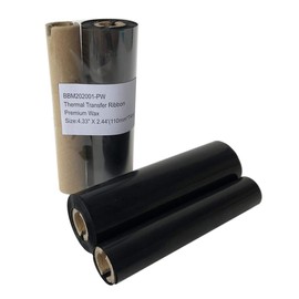 Officeuct Thermal Transfer Ribbon 4.33" x244'(110mmx74m)-1 Roll. Resin Enhanced Wax Barcode Black Ribbon 1/2 Inch Core Ink Out for Zebra Eltron Datamax Zebra GC420t GK420t GX420t GX430t TLP2844