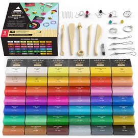 ARTEZA Polymer Clay Kit, 42 Colors with 5 Tools – Oven-Bake Modeling Clay for Jewelry Making, DIY Crafts, Sculpting & Creative Projects