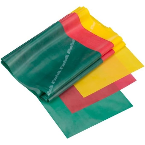 THERABAND Latex-free exercise bands in a set, yellow, red, green, light
