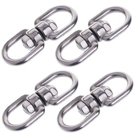 HWT Swivel Can Stainless Steel Metal Fittings Lead Key Chain Swivel Pulling Ring (M6 x 4)