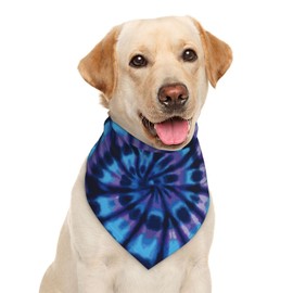Tie Dye Blue Purple Dog Bandana Scarf Triangle Bibs Pet Accessories Cat Kerchief