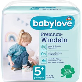 babylove Juniorplus Premium Active Plus Size 5+ Nappies 13-27 kg Pack of 34