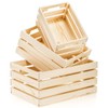 Youeon Set of 3 Rustic Wooden Nesting Crates with Handles,