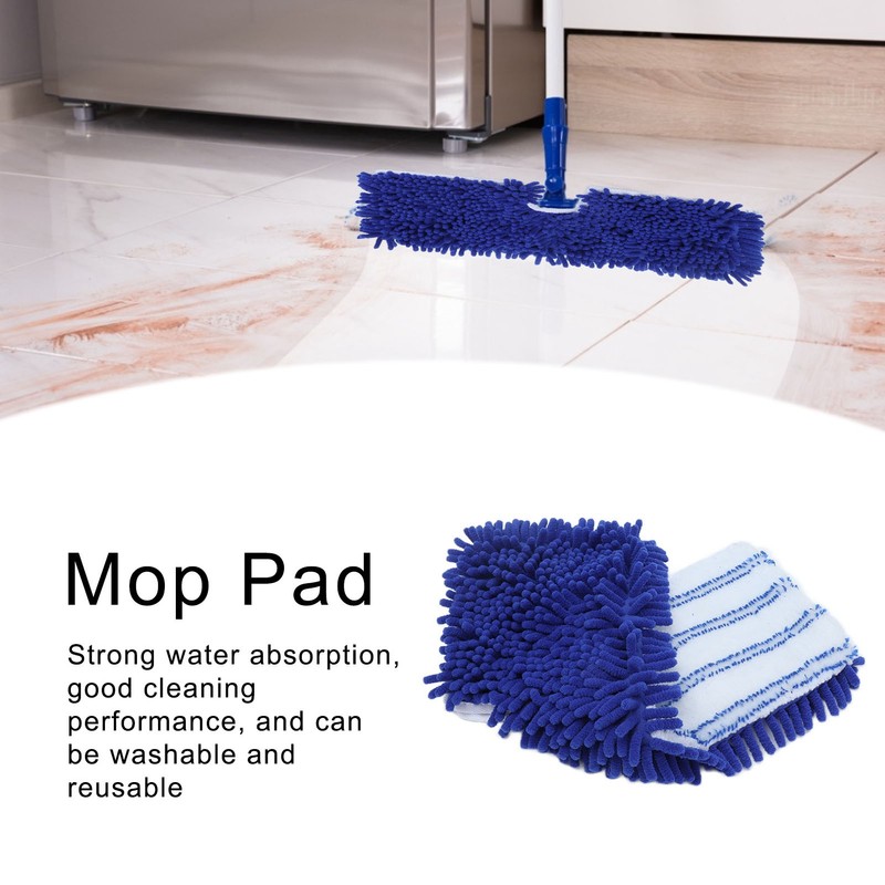 2PCS Mop Head Pad Microfiber Mop Replacement Pad Washable Reusable
