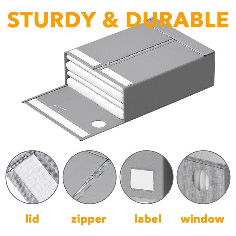 SpaceAid 9 Pack Bed Sheet Organizers and Storage, Foldable Sheet
