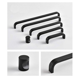 ANSIEDIO Pack of 2 96 mm Black Cabinet Door Handles, Kitchen Handles, Wardrobe Knobs, Handles, Modern Furniture Handles, Knobs, Door Handles