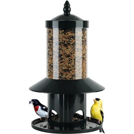 Squirrel Proof Bird Feeder - 360° Feeding Perch Tray for Outdoor Hanging Wild Bird Seeds, Dark Green.