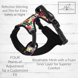 Lucky Love Dog No Pull Dog Harness, Adjustable and Easy to Walk, Cute Patterned Harness for Small Medium Large Male & Female Dogs - Ladybird, Small