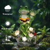 BAHOOMED Solar Frog Garden Statue Outdoor Decor - Resin Frog