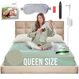 Earth Grounding Fitted Sheet Queen Size with 12% Silver Fiber & 4% Silk & 84% Organic Cotton - Green - Soft Earth Grounding Well Bed Sheets - Grounded Conductive Bed Sheets for Better Sleep