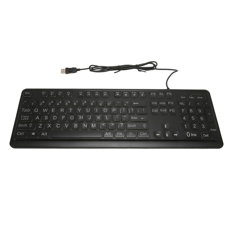 Large Print Keyboard Large Bold Letters 104 Keys Standard Full