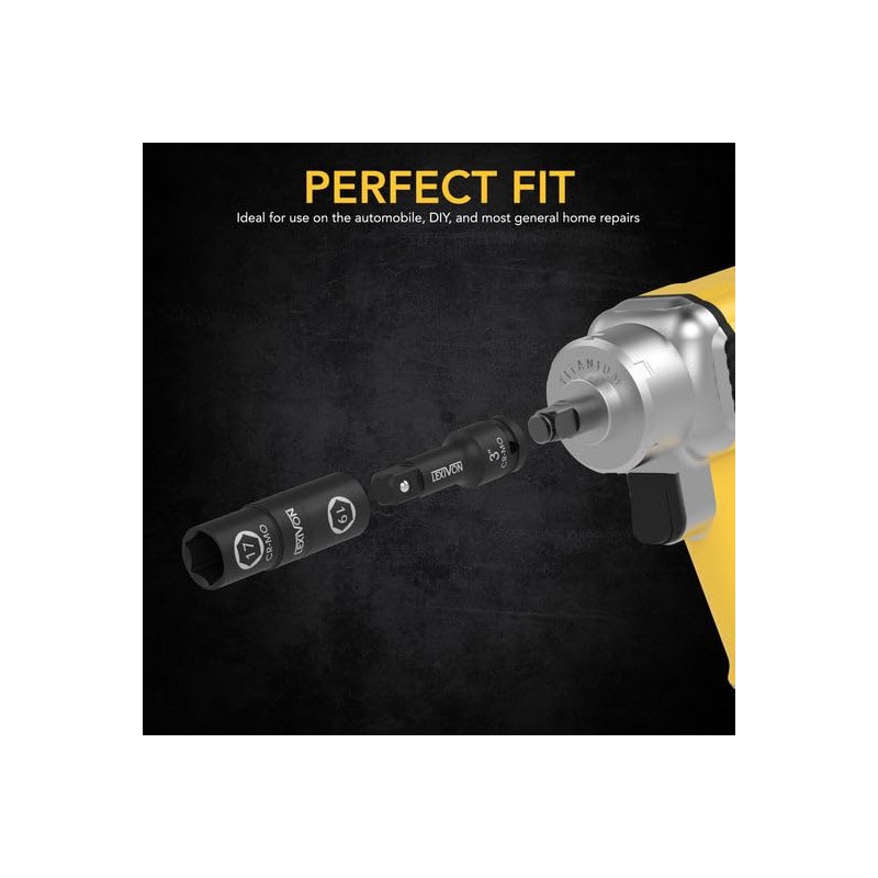LEXIVON Lug Nut Impact Socket Set, 1/2-Inch Drive | Innovative