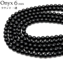 Onyx Round Beads 6mm Length 15.0 inches (38 cm) Black Agate Natural Stone Power Stone Black Material Handmade Parts Craft Handmade