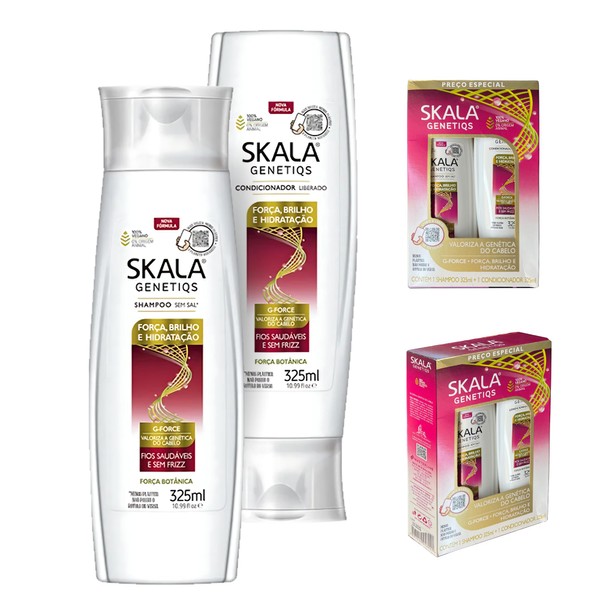 "Skala Shampoo y Acondicionador Kit Genetics Fuerza Brillo e Hidratación,
