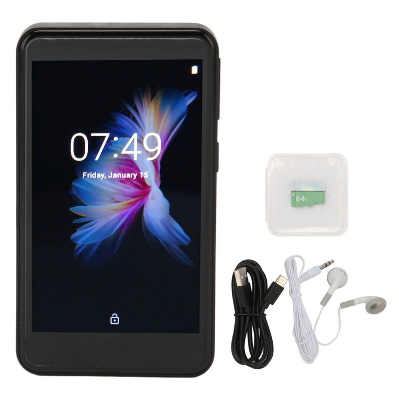 Bluetooth 5.0 MP3 Player 3.6 Inch Touch Screen Smart Noise