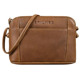STILORD 'Mariella' Shoulder Bag Women's Vintage Leather Small Handbag Women Leather Mini Shoulder Bag Elegant Evening Bag Leisure Bag Genuine Leather, Mocha - dark brown, shoulder bag