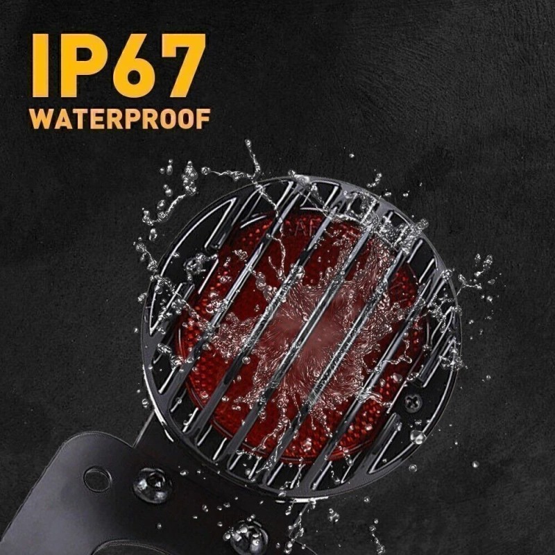 Gearzaar Side Mount License Plate Bracket Motorcycle LED-Light Holder For