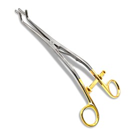 Kogan Endocervical Speculum 9.5" with Gauge & Set Screw Offset Handle Fenestrated Jaws 7x25mm | Cynamed