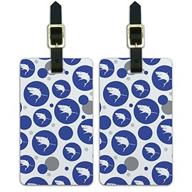 Graphics & More Luggage Suitcase Carry-on Id Tags-Great Shark-Blue, White