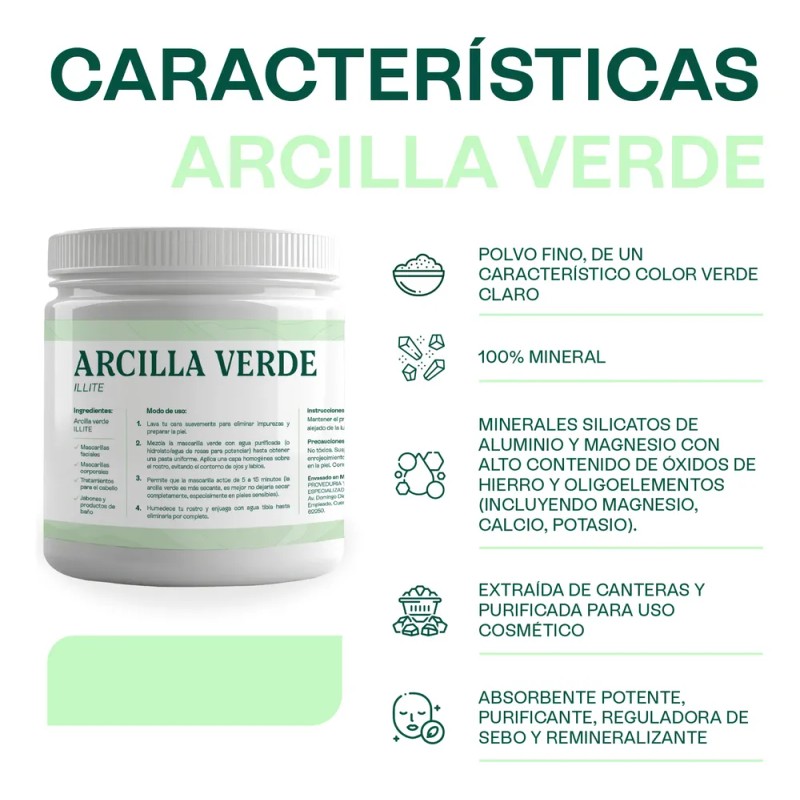 Arcilla Verde - Mascarilla Facial Piel Normal-grasa 500g