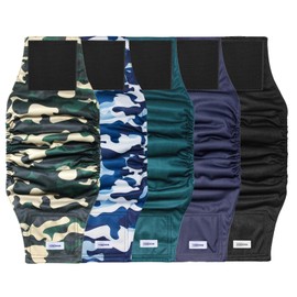 Reusable Dog Diapers Male, Premium Washable Belly Bands for Male Dogs, Pack of 5, High Absorbing XXL Male Dog Wraps for Doggie & Puppy in Incontinence or Excitable Urination and Training(XXL)