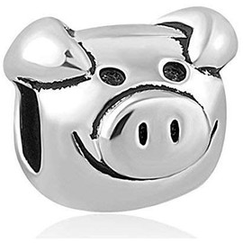 Cherityne Cute Pig Charm Bead for Bracelets