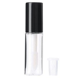 45PCS 1.2ml Empty Lip Gloss Tubes, Mini Refillable Lip Gloss Containers with Black Cap, Small Travel Size Clear Lip Oil Sample Bottles for Cosmetic Use