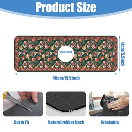 Sink Faucet Absorbing Mat Colorful Flowers Sink Splash Guard Drying Mat for Kitchen Bathroom Faucet Sinkmat 15.5"X5.5"