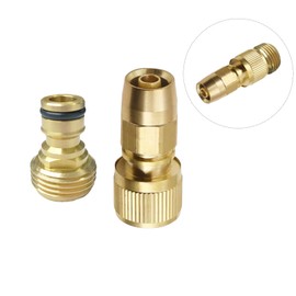 Expandable Garden Hose Repair Kit, Set of Brass Flexible Garden Hose Repair Fittings Collapsible Water Hose with Specific Quick Connector, Only Fits for 3/4” Inch GHT Female Water Hose Nozzle