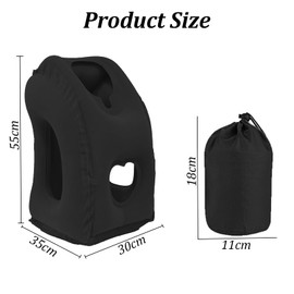 HoaaiGo Inflatable Travel Pillow, Neck Pillow, Aeroplane Pillow, Portable Travel Pillow, Foldable, Comfortable, Multifunctional Travel Neck Pillow for Sleeping on the Plane, Train, Home, Office