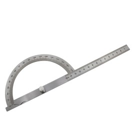 Haidong Angle Measuring Instrument Stainless Steel Protractor 0-180 Degree Rotary Arm Measuring Ruler Woodworking Degree Protractor（15cm）1PCS