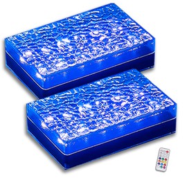 SHONELIGHTING Solar Paver Color Changing Lights, 6x9 Recessed Brick Light, Heavy Duty IP67 Waterproof LED, Outdoor Lighting for Ground, Pool, Garden, Driveway (RGBW, 2Pack)