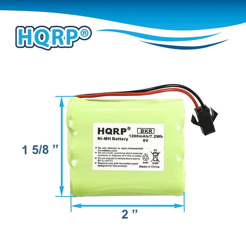 HQRP 6V Battery SM-2P Plug for Harbor Frieght Solar Light,
