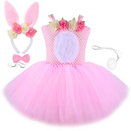 RABISS Easter Kids Girls Bunny Costume Tutu Dress Up Clothes Set Rabbit Birthday Party Costume Animal Bunny Kids Costume Girls Easter Bunny Costume