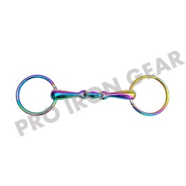 PROIRONGEAR Rainbow Loose Ring Snaffle Horse Bit With Oval Link Stainless Steel - 6.25 INCH