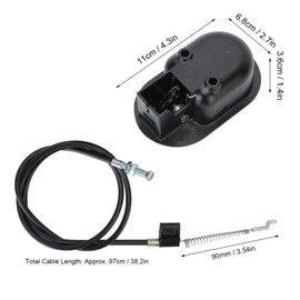 Aluminum Alloy Sofa Release Switch with Cable Recliner Hand Controller Switch Metal Pull Recliner Handle Replacement Accessory Black(90mm)